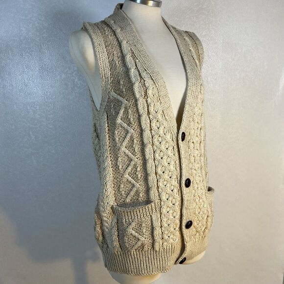 Aran Woollen Mills Mens M Wool Sweater Vest - Picture 8 of 11